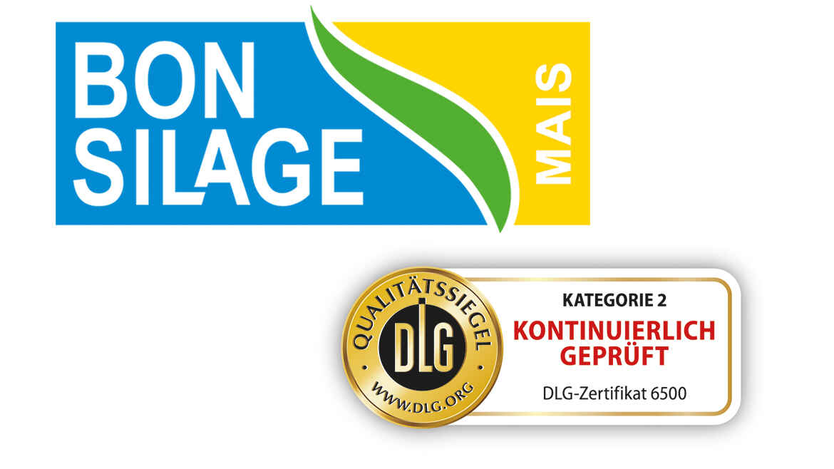 Logo BONSILAGE MAIS mit DLG-Qualitätssiegel für aerobe Stabilität